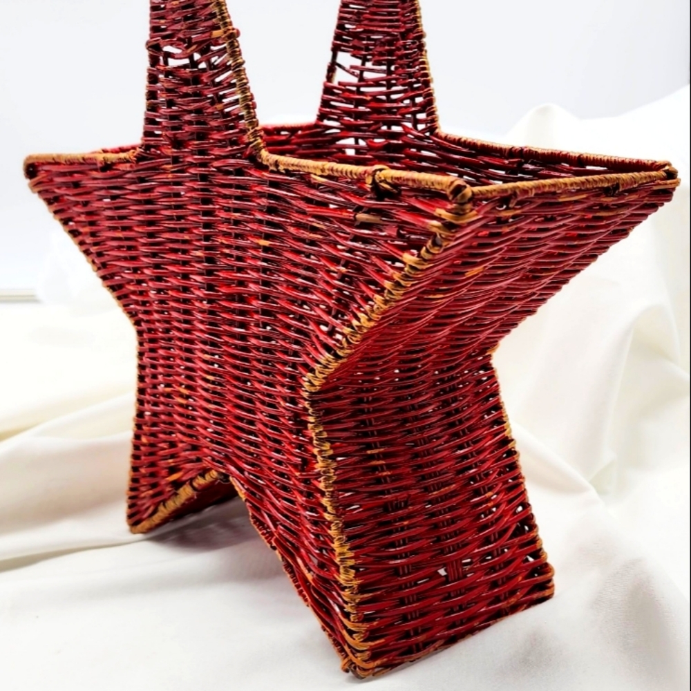 Red 12" x 12" Star Handled Basket